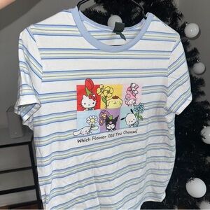 Striped Blue hello kitty and friends xl women  Shirt